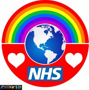 Rainbow love the NHS Sticker - 190mm x 190mm size - NON PROFITABLE - No. 72 - Picture 1 of 3