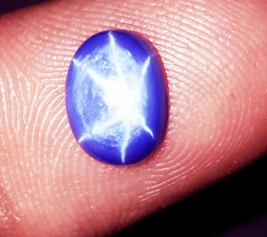 6 Rays Natural Star Blue Sapphire Loose Gemstone 1.40 Ct Certified For sale - Picture 1 of 8