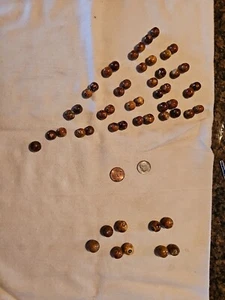 Vintage Lot Of 43 Small & 9 larger Brown Bennington Marbles  - Picture 1 of 8