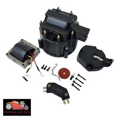 GM HEI Black Distributor Cap & Rotor SBC BBC 65K Volt Coil Module TUNE UP KIT Foto 1 de 4