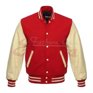 Varsity Letterman giacca lana uomo maniche in pelle - Foto 1 di 3
