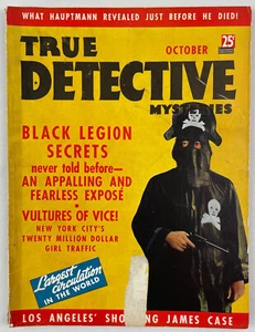 True Detective Magazine, October 1936, Vintage True Crime Stories, Pulp - Foto 1 di 4