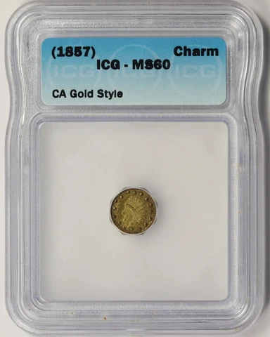 1857 Octagonal Indian California Gold Wreath 1 Type MS 60 ICG Cover