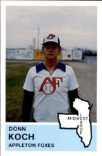 1982 Appleton Foxes Fritsch #17 Donn Koch Scottsdale Arizona New York NY Card