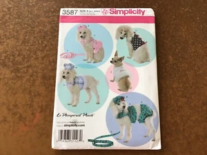 Simplicity 3587 Le Pampered Pooch Dog Sewing Pattern ~Vest Hat Leash Panties NEW - Picture 1 of 4
