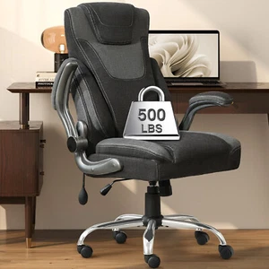 And Office Tall with Wi Chair Big Extra Adjustable 500LBS Lumbar Fabric Support, - Picture 1 of 12