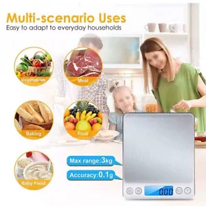 Kitchen Scale Portable 3000g x 0.1g Digital LCD Scale Jewelry Food Balance - Picture 1 of 8