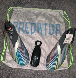 adidas Predator Edge+ SG Soccer Cleats Laceless Shoes Silver HR1570 Men’s Sz 8.5 - Picture 1 of 12