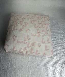 Pottery Barn Kids ‘Watercolor Bunny’ Fitted Crib Sheet 100% Organic Cotton Pink - Picture 1 of 7