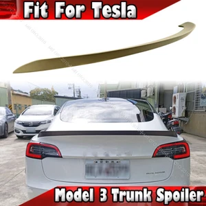 17-23 Unpainted Fits Tesla Model 3 4D Sedan Rear Trunk Spoiler DTO Type - Foto 1 di 6