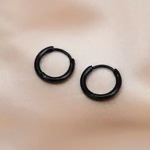 Stainless Steel Hoop Earrings Nose Ring Smooth Small Rounded Dainty Huggies Heli - Picture 1 of 9
