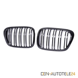 KÜHLERGRILL DOPPELSTEG NIEREN GRILL PASST FÜR BMW 5ER E39 GLÄZEND SCHWARZ - Bild 1 von 6