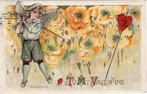 VALENTINE POSTCARD, PUBLISHED BY WINSCH, ARTIST SAMUEL SCHMUCKER, COPYRIGHT 1910 - Picture 1 of 2