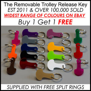 Reusable Shopping Trolley Release Key, Coin, Token, Keyring - Buy 1 Get 1 FREE