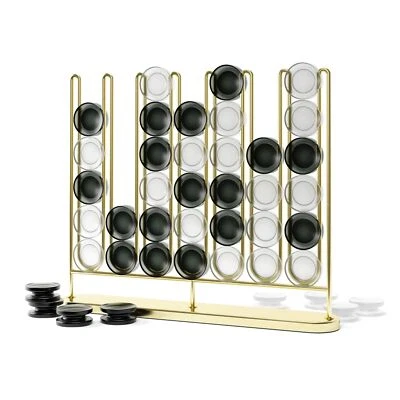 Moderno Metal Stax Cuatro en una Fila Juego Elegante Connect 4 con Base Ponderada Foto 1 de 4
