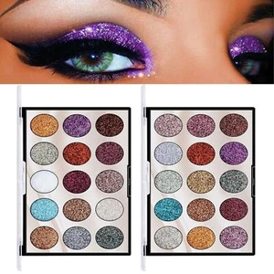 Paleta de sombras de ojos brillantes 15 colores pigmento sombra de ojos maquillaje brillante - Imagen 1 de 13
