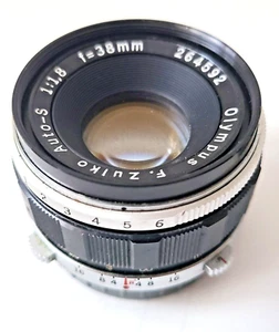 OLYMPUS F.ZUIKO AUTO-S 38mm F/1.8 Lens for Pen F FT FV VG No. 264592 - Picture 1 of 7