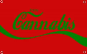 2 banners CANNABIS 3x3ft CBD SMOKE SHOP Banner Polyester Fabric with grommets - Picture 1 of 1