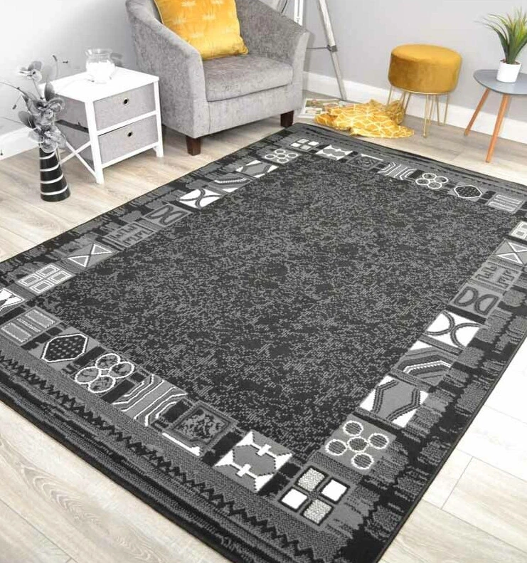 Black Grey Rugs Dark Small Extra Large Big Huge Size Floor Carpet Rug Mat Cheap - Image 1 of 1