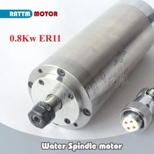 0.8KW 800W ER11 Water Cooled Spindle Motor 220V 24000rpm 65mm Engraving Milling - Picture 1 of 7