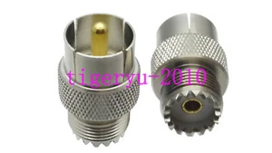 1pce Adapter Slide-on UHF PL259 male plug to UHF SO239 female jack connector - Picture 1 of 4