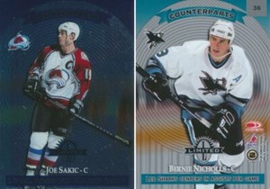 1997-98 Donruss Limited #36 JOE SAKIC / BERNIE NICHOLLS - Avalanche / Sharks