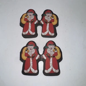 Vintage Christmas Avenue Paper Santa Claus Paper Garland Taiwan 9’ Both Sides - Picture 1 of 2