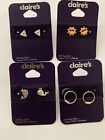 Claire's Sterling Silver Pierced Earrings Summer Sun Whale Triangle LOT of 4 Pr