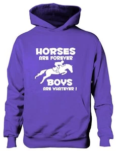 Horses Are Forever Horse Pony Riding Girls Funny Hoodie Ages 1-13 Yrs - Picture 1 of 7