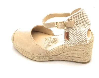 Vidorreta 13000 Sandal Rope Wedge 7cm Suede Strap Cavigflia Sand C - Image 1 of 4