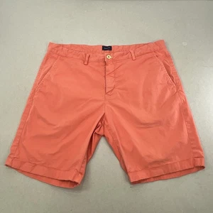 Gant Chino Shorts Mens W36 Salmon Pink Cotton Zip Fly Flat Front Holiday Regular - Picture 1 of 11