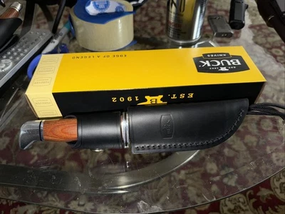 Cuchillo de hoja fija Buck 103CCS Skinner Heritage Series EE. UU. con funda de cuero nuevo en caja Foto 1 de 4