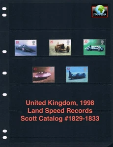 a $4.05 Scott Value - 1998 GRAN BRETAÑA UK coche récord de velocidad en tierra CV MNH NH UMM - Imagen 1 de 4
