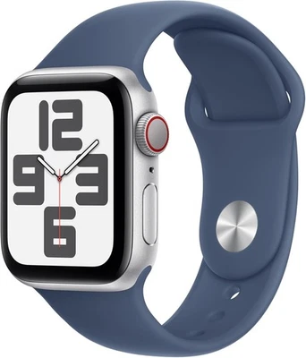 Apple Watch Series SE 2ª Generación GPS+LTE 44 MM Estuche de Aluminio Plateado Denim Banda Deportiva Foto 1 de 2