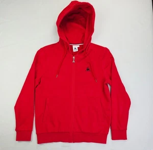 Le Coq Sportif Size Medium Red Men Full Zip Embroidered Chest Logo Cotton Hoodie - Picture 1 of 10