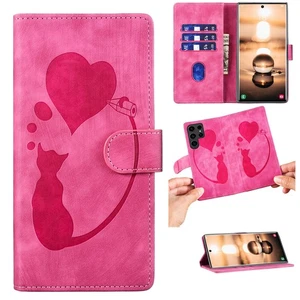 Für Samsung S25 Ultra S24 S23 Stoßsicher Leder Flip Brieftasche Fall Abdeckung - Picture 1 of 18