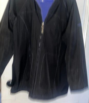 IZOD Women’s Hooded Jacket Reversible  w/Zip Outerwear  BLK/Purple Large - Image 1 of 4