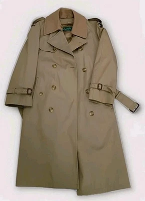 Vintage Double Breasted Beige Wool Overcoat Mens Size 38 Short Marshall Fields - Image 1 of 4