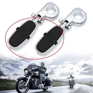 1 Pair 10MM Motorcycle FootPegs Pedals For Harley Touring Softail Dyna Sportster - Imagen 1 de 8