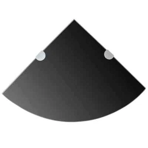 vidaXL Scaffali Angolari 2 pz Supporti Cromati e Vetro Nero 25x25 cm - Foto 1 di 1