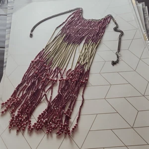 Vintage Bohemian Belly Dance Beaded Fringe Necklace - Picture 1 of 3