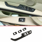 4Pcs Carbon Fiber Style For Bmw 3Serie E90 Sedan Door Window Switch Button Cover