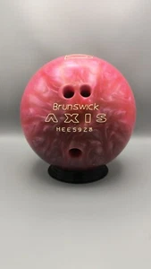 Used 12 lb Bowling Ball Brunswick Axis Pink Pearl Swirl Marble - 1st Drill - Picture 1 of 11
