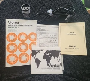 Vivitar 283 Automatic Electronic Flash Auto sensor adapter , Owner's Manual + - Picture 1 of 4