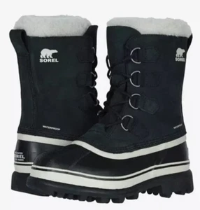 SOREL Caribou WP Black / Stone Waterproof Insulated Women’s Boots Size US 8 NEW - Picture 1 of 7