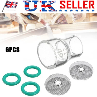 6Pcs Pyrex Glass Cup Kit for Tig Welding Torch WP-9 WP-17 WP-18 WP-26 & Seals - Image 1 of 4