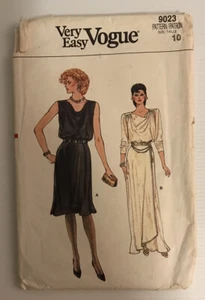 Vestido Vogue 9023 Vintage Años 80 Patrón de Costura Inspiración Griega/Romana Talla: 10 - Imagen 1 de 10
