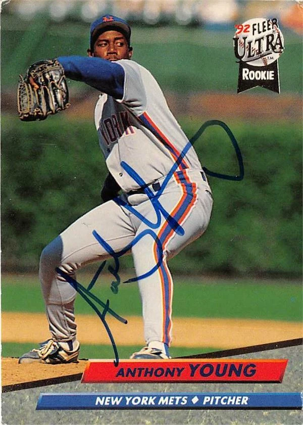 Anthony Young autographed baseball card (New York Mets) 1992 Fleer Ultra #238 - Image 1 of 1