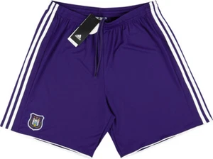 ANDERLECHT 2017-18 AWAY (2XL, XL, L, M) ADIDAS BELGIUM PURPLE SOCCER SHORTS BNWT - Picture 1 of 8