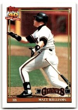 1991 Topps Baseball Card Matt Williams A San Francisco Giants #190